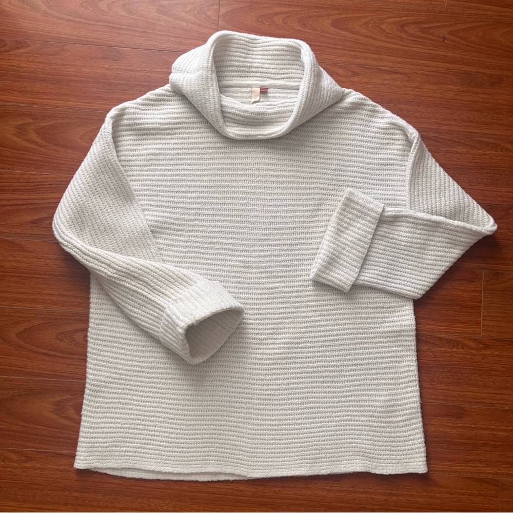 Pilcro Anthropologie Ivory Cowl Neck Sweater Cozy Oversized size M *flaw